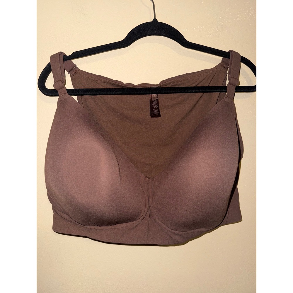 Skims back smoothing everyday Bra Cocoa Brown Wireless padless Size 42H